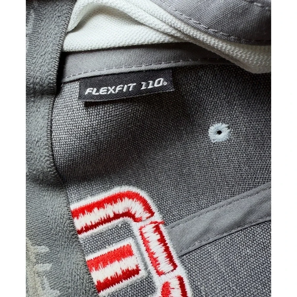 TravisMathew Snapback Hat Mens OSFM Gray Red Ohio Logo Flexfit 110 Cap